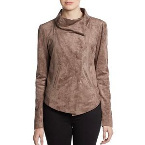 BCBG Maxazria Cropped Faux Suede Jacket